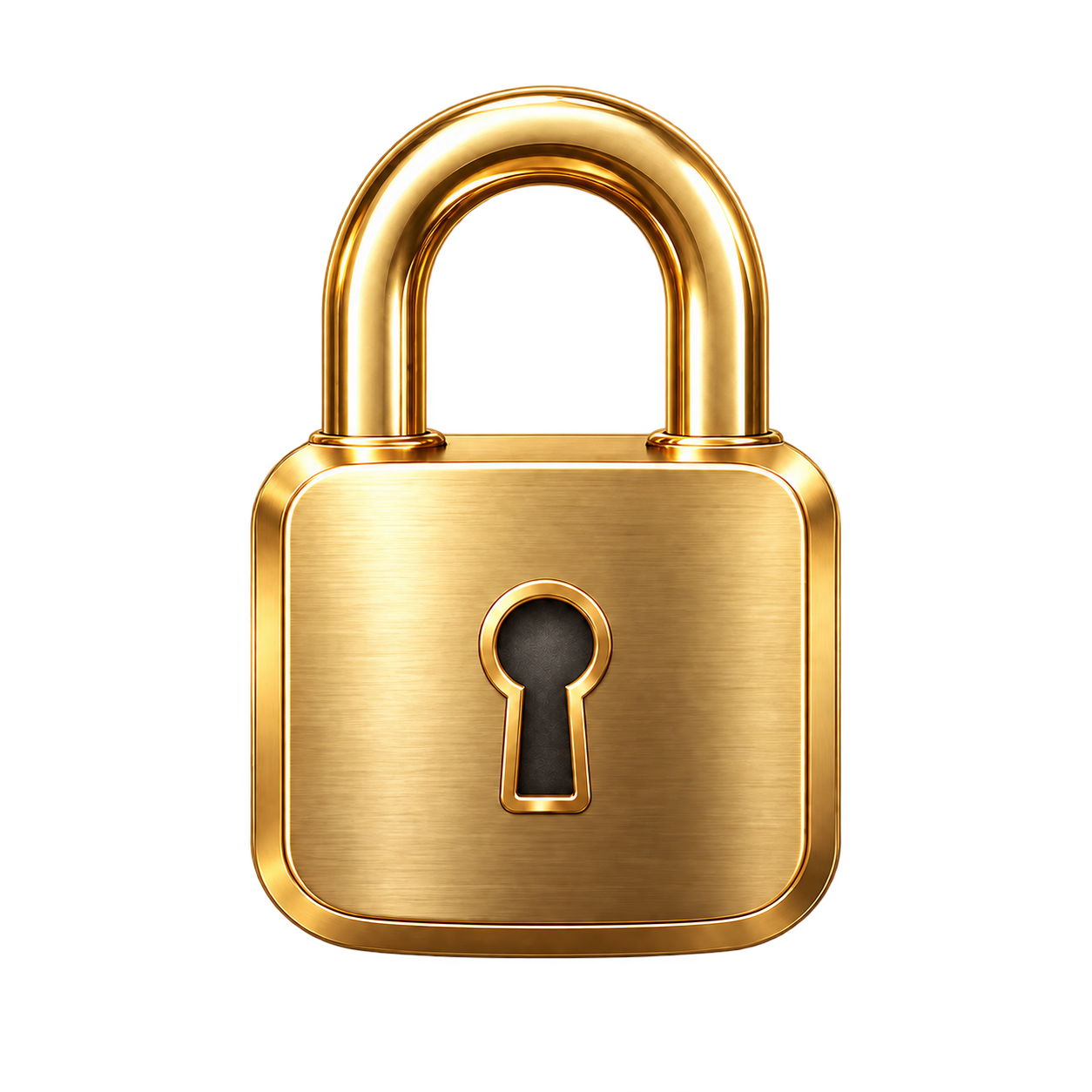 Closed metal padlock representing secure, private data